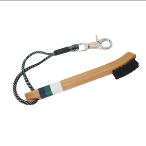 Brosse de nettoyage pour chaussures de golf en <span class=keywords><strong>bois</strong></span> avec cordon et mousqueton, poils en nylon rigide pour éliminer la saleté, l'herbe et les taches des crampons - Product Image 2