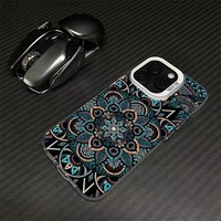 Coque de téléphone élégante motif de fleur de totem rétro pour iPhone 16 15 14 13 12 11 Pro Max/Pro/Plus couverture arrière souple anti-chute