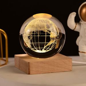 Factory Wholesale Crystal Glass Constellation Moon <b>Ball</b> Night <b>Lamp</b> Laser Engraved Christmas Decor Gift Custom Carved - Product Image 3