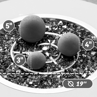 Ensemble de boules de feu rondes en céramique pour foyer à gaz intérieur et extérieur Bol à feu et accessoires de décoration pour cheminées Boules de feu réutilisables