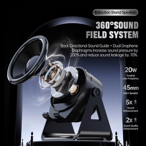 3-in-1 Quy Nạp loa không dây 300 độ xoay LED chiếu sáng 1200mAh pin woofers cho iphone17air/pro-điện thoại đứng - Product Image 5