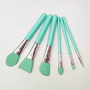 Vert Rose Rouge 6PCS Silicone Maquillage Pinceau Ensemble <span class=keywords><strong>Masque</strong></span> Facial Fond De Teint Brosses Cosmétique Fard À Paupières Sourcils Brosse <span class=keywords><strong>Kit</strong></span> - Product Image 5
