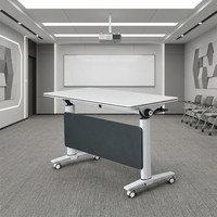 Büro-Klapptisch für Schulungen, Tragbarer Faltbarer Raumverstellbarer Tisch mit Rollen, Holz-Besprechungstisch-Set, Möbel nach Maß