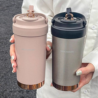 Mug isotherme en céramique à double usage grande capacité pour femme, portable, pour le bureau, le café, les voyages en extérieur