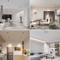 Spot LED encastré sans cadre 7W 9W, anti-éblouissement profond, dimmable, tout en métal, pour la maison