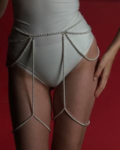 Corrente de Cintura Estilo Hip-Hop com Pérolas Douradas Ajustável para Praia, Joia Corporal, Cinto de Verão para Biquíni - Product Image 1