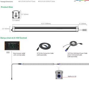 Bandes lumineuses LED pour auvent 150W IP66 HR UV FR PPE3.0 Stand CE UKCA ISO <span class=keywords><strong>BECI</strong></span> Certifié Bloom IP65 Lumière de culture Câble séparément - Product Image 3