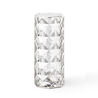 Controle remoto criativo rgb, cristal de rosa 16 cores novo produto, lâmpada de mesa cristal interior, quarto, touch, luz noturna pequena