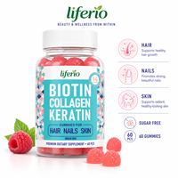 Gummies personnalisées de biotine, collagène et kératine sans sucre pour adultes – Complément alimentaire pour soutenir les soins de beauté quotidiens – Achat en gros