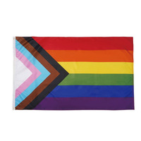 Drapeau arc-en-ciel 3x5 pour l'extérieur, fierté progressive, 100D, bisexuel, LGBTQ+, non binnaire, lesbienne, gay, transgenre, fiertés, drapeaux proculséxuels
