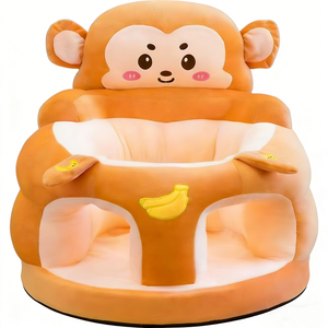 Asiento de aprendizaje para bebés con diseño de mono personalizado, sofá de peluche para bebés con forma de mono, silla de apoyo para sentarse para bebés, asiento de peluche para bebés con forma de mono - Product Image 2
