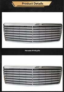 Griglia della griglia del paraurti anteriore cromata per <span class=keywords><strong>Mercedes</strong></span> <span class=keywords><strong>Benz</strong></span> <span class=keywords><strong>W140</strong></span> S300S320S350S400 barra centrale del paraurti anteriore griglia di aspirazione dell'aria - Product Image 5