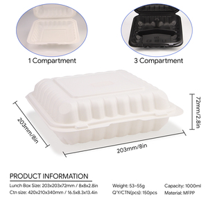 Tùy chỉnh dùng một lần bao bì hộp PP Hộp Ăn Trưa 9-inch đơn lưới mỹ kết nối Takeaway hộp thức ăn nhanh - Product Image 2