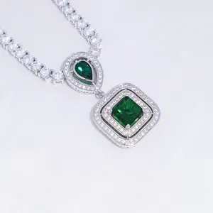 Изготовленные на заказ женские свадебные ожерелье OEM грушевидной формы ожерелье с подвеской с кубическим цирконием класса «Люкс» подарков ожерелье