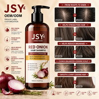 Sampo Bawang Merah JSY 500ml Perawatan Kulit Kepala yang Memperkuat dan Menutrisi, Rambut Terlihat Lebih Lebat, Halus, dan Berkilau, Label Pribadi OEM ODM Perawatan Rambut