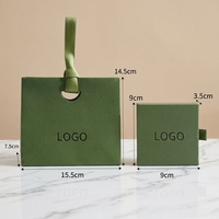 Ensemble d'emballages de bijoux sur mesure vert forêt, sac en papier texturé écologique et boîte tiroir pour fournitures de vente au détail de boutiques