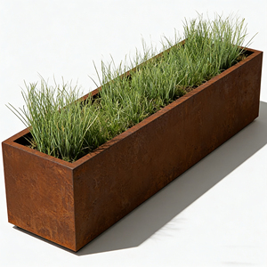 <span class=keywords><strong>Pot</strong></span> de fleurs <span class=keywords><strong>en</strong></span> métal durable et antirouille, vente directe d'usine, promotion pour aménagement paysager extérieur, jardinière robuste sur mesure - Product Image 3