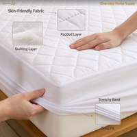 Protège-matelas matelassé imperméable gaufré, drap-housse en polyester, housse de lit, draps de lit, literie d'hôtel, vente en gros, personnalisé