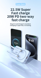 พาวเวอร์แบงค์ไร้สายแม่เหล็กแบบพกพา OEM ใหม่ พร้อมสายชาร์จ 10000mAh PD 22.5W ชาร์จเร็ว สำหรับ <span class=keywords><strong>iPhone</strong></span> 17 Pro Max - Product Image 4