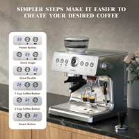 Machine à café expresso électrique professionnelle 21M avec broyeur réglable en acier inoxydable, du grain à la tasse, pour usage domestique, hôtelier et en camping-car