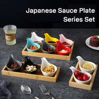 Plat à sauce en porcelaine de style japonais pour hôtel et restaurant, plat à sauce à la sauce soja, plat à sauce à la sauce caviar, bol en céramique pour le caviar