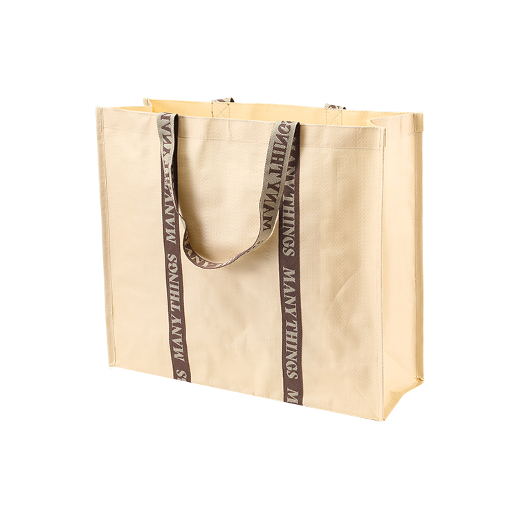 Custom Heavy Duty Foldable shopping tote bag supermarket laminated PP woven Reusable Grocery Bags