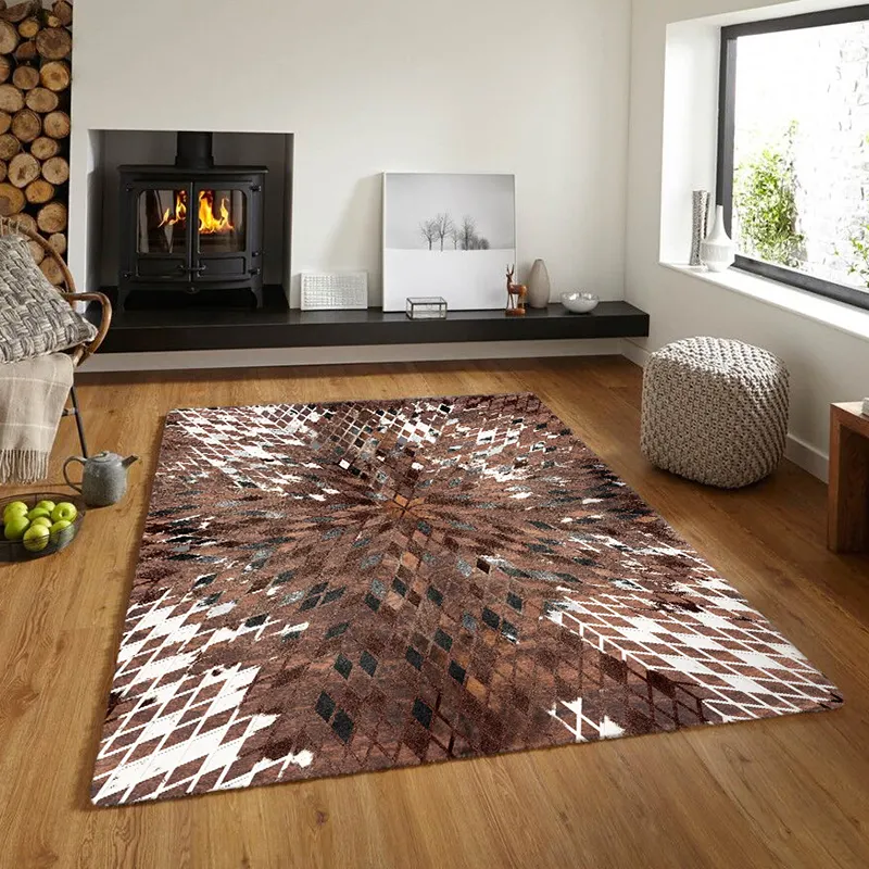 Home decoration Design Cowhide 3D printed rugs Animal skin rug play mat and area rugs for living room tapete