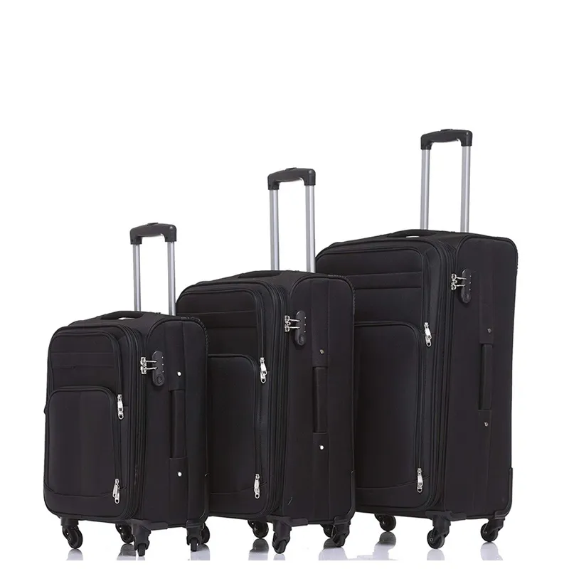 Juego de equipaje personalizado, bolsas de viaje de mano, 4 ruedas, maleta con carrito, 3 uds.