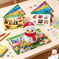 Pena Baca dan Bicara OEM Snowman Natal dengan Kartu Flash dan Stiker untuk Anak-anak