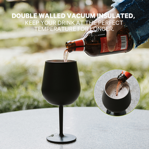 Calice da vino in acciaio inox 12oz con stelo staccabile, bicchiere di vino isolato Champagne per matrimonio in ufficio - Product Image 4