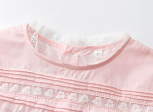 Vendita estiva calda vestito Casual per bambina con maniche a sbuffo e colletto in pizzo stile spagna modello solido per bambini - Product Image 4