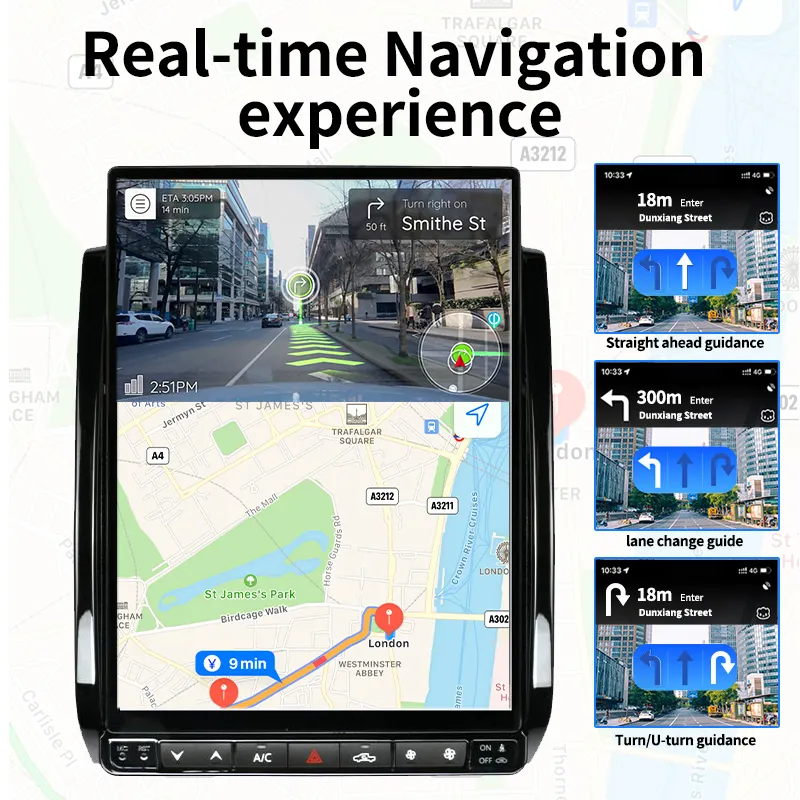 TOYOTA TOYOTA 13.8-128 için ekran ile 2005 inç Android 13 8G + 2014G araba radyo DVD multimedya GPS navigasyon oto