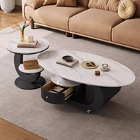 Table basse en marbre de style italien, mobile, moderne et minimaliste, multifonctionnelle, décorative, petite table de salon pour la maison