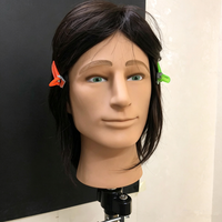 Tête de mannequin en cheveux humains 100 % naturels pour la formation de coiffeurs, avec cheveux raides et décoloration, vente en gros