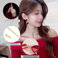 Boucles d'oreilles pendantes de luxe pour femme en zircon, bijoux vintage, aiguille en argent, fleur rouge, goutte d'eau, zircon