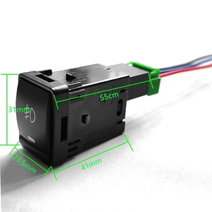 Mới nhất 1pcs xe đèn sương mù chuyển đổi ON-OFF nút 12V màu xanh + màu xanh lá cây tự động xe đẩy nút chuyển đổi sửa chữa thay thế - Product Image 4