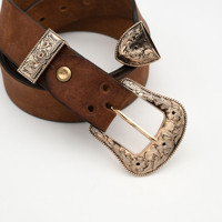 Cloxy – Lot de 3 boucles de ceinture en cuir 25/40 mm pour hommes et femmes, boucle de ceinture de cowboy, boucle de ceinture western à motif floral