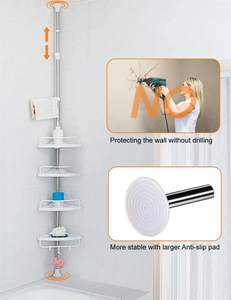 Estante Esquinero de Baño de Acero Inoxidable Blanco Personalizado de 4 Niveles, Organizador Colgante para Ducha - Product Image 5