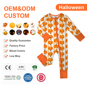 Piyama Anak Bambu WEIWEI Halloween Custom Grosir RTS Mystery Box Piyama Bayi Organik Bambu Motif Kartun Set 2 Potong - Product Image 1