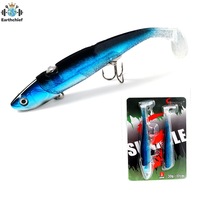Vente en gros de leurres souples VIB de 30 g, 12 cm, 6 couleurs, tête de plomb, double queue en T, yeux 3D, leurres de pêche avec hameçons VMC