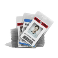 Bestom PVC transparent 1mm d'épaisseur pour cartes verticales et pochette d'identité professionnelle porte-badge nominatif