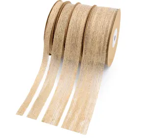 用于工艺的天然粗麻布丝带，用于制作艺术项目的粗麻布织物丝带