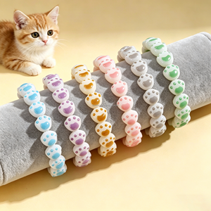 Bracelet perlé motif patte de chat mignon pour fêtes, tenue étudiante, activités parent-enfant, loisirs à la maison, rentrée scolaire - Product Image 3