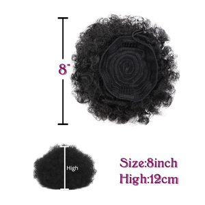 Extension de <span class=keywords><strong>chignon</strong></span> afro bouclé <span class=keywords><strong>court</strong></span> avec cordon de serrage, queue de cheval synthétique et postiches <span class=keywords><strong>chignon</strong></span> - Product Image 5