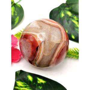 Esfera/bola de piedra de ágata de fuego espléndida - Energía/Reiki/Cristaloterapia - 2.5 pulgadas (6.25 cm) de diámetro y 300 gramos - UNA PIEZA - Product Image 1