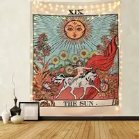 Benutzer definierte mysteriöse Europa Weissagung gewebte Tarot-Karte Sun Moon Phase Tapisserie Wandbehang Wandteppiche für das Kind Wohnkultur