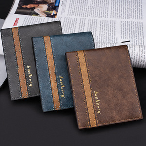 Baellerry <b>Men's</b> <b>Wallet</b> Slim Multi-Card Slot Leather <b>Wallet</b> With Contrasting Stitching <b>For</b> Everyday Use - Product Image 1