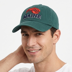 Gorras de Béisbol de Sarga de Algodón Sin Estructura Bordadas con Logotipo de Patrón de Langosta, Estilo Anime, para Restaurante, Deportes, Venta al por Mayor, Uso Exterior - Product Image 2