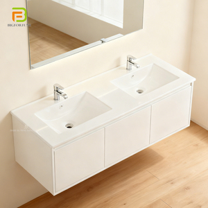 Lavabo <span class=keywords><strong>de</strong></span> Cerámica Integrado Rectangular para <span class=keywords><strong>Baño</strong></span>, Lavabo <span class=keywords><strong>de</strong></span> Una Pieza con Borde Delgado, Lavabo <span class=keywords><strong>de</strong></span> Porcelana para Mueble <span class=keywords><strong>de</strong></span> <span class=keywords><strong>Baño</strong></span> - Product Image 2
