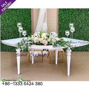 Cheap Price <b>Gold</b> Stainless Steel Dining Centerpieces Banquet Event Rectangle <b>Table</b> for Wedding Decoration - Product Image 6